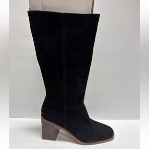 Crown Vintage Women’s Ravvi, Black Suede Tall Boots, Size 8 M